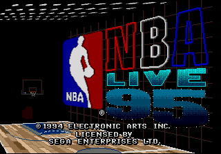 NBA Live 95 title screen for Sega Genesis